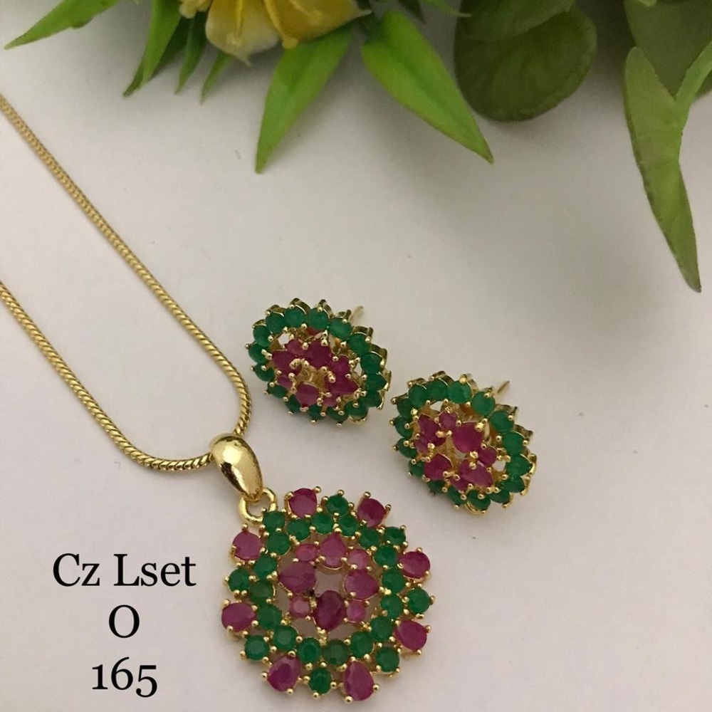 Elegant Gold, Green, and Pink Jewelry Set